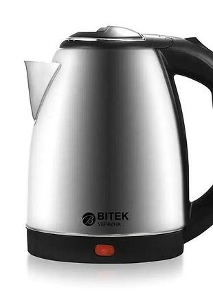 Чайник электрический из нержавеющей стали 2,0л 2000вт bitek bt-7001