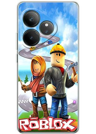 Чехол силиконовый с картинкой на realme gt 6 (роблокс, roblox)