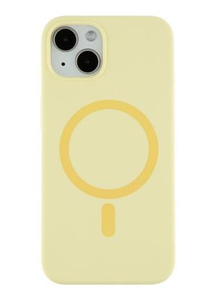 Чохол glow silicone case with magsafe для iphone 13 yellow
