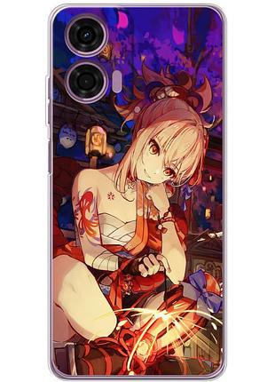 Чехол силиконовый с картинкой на motorola e14 (аниме, anime)