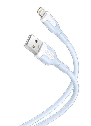 Кабель xo nb212 lightning - usb 1м (2.1a) для зарядки і передачі даних light blue