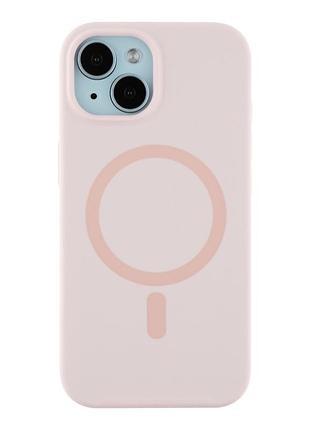 Чохол glow silicone case with magsafe для iphone 15 pink