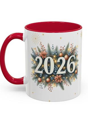 Чашка з принтом "2026 – щасливого нового року"
