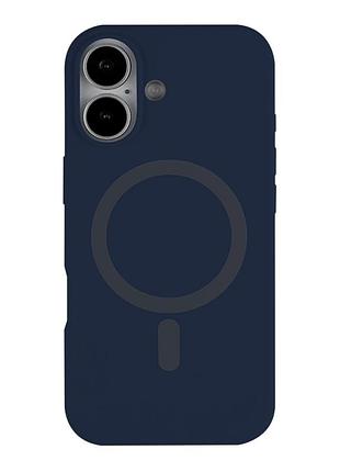 Чехол glow silicone case with magsafe для iphone 17 dark blue