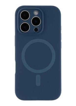 Чохол glow silicone case full camera with magsafe для iphone 16 pro dark blue