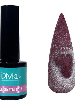 Гель-лак divia хрустальная кошка nc070 "nude crystal cat's eye", di1249, 8ml