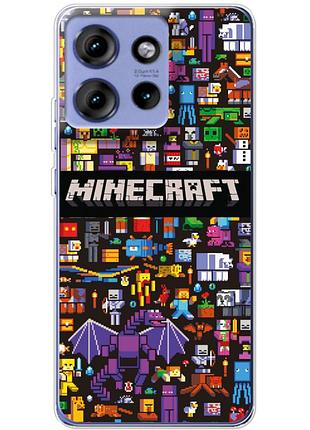 Чехол силиконовый с картинкой на motorola edge 50 (майнкрафт, minecraft)