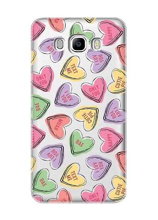 Прозрачный чехол на samsung galaxy j5 (2016)/j510 сердечка с текстом (принт 333)