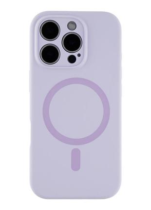 Чохол glow silicone case full camera with magsafe для iphone 16 pro max light purple