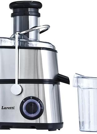 Соковыжималка 800 вт нерж., 1 л, 2 скорости., резервуар для жмыха 1,6 л laretti lr-fp7415