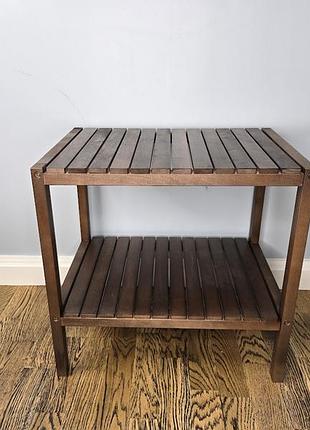 Стелаж (этажерка) 500х520х360 мм wooddecor из натурального дерева 2 полочки коричневый