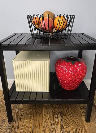 Стелаж (этажерка) 500х5200х360 мм wooddecor из натурального дерева 2 полочки черный
