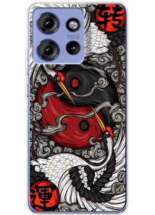 Чехол силиконовый с картинкой на motorola edge 50 (знак инь янь)