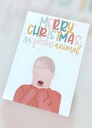 Открытка «merry christmas, ya filthy animal»