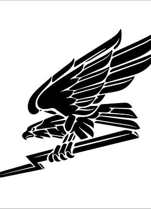 Наклейка на авто зсу авиация украины черный, 41х37см