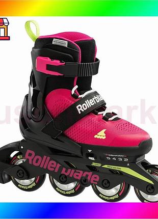 Bs раздвижные ролики для best mix девочки rollerblade microblade pink-green размер 33-36.5 bas77/n