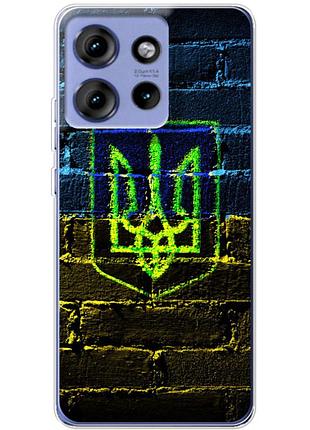 Чехол силиконовый с картинкой на motorola edge 50 (патриотический, герб украины)
