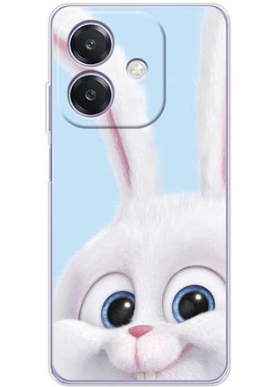 Чехол силиконовый с картинкой на oppo a3 (кролик снежок)