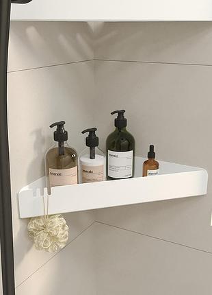 Полка в ванную комнату угловая nc home even белая 110365