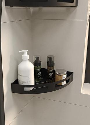 Полка в ванную комнату угловая nc home corner черная 110335