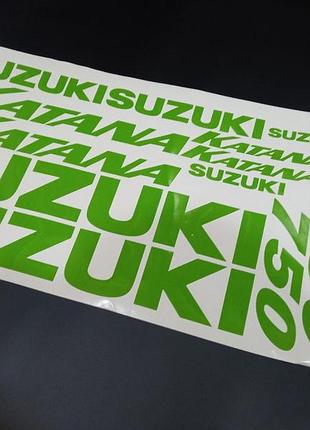 Салатовый наклейки на мотоцикл бак пластик suzuki katana сузуки катана 750