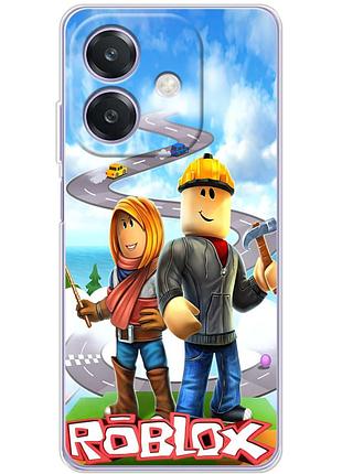 Чехол силиконовый с картинкой на oppo a40m (роблокс, roblox)