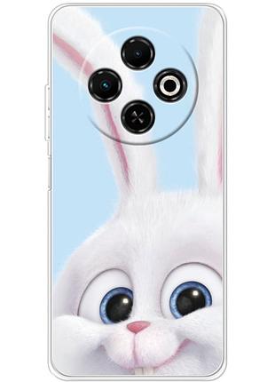 Чехол силиконовый с картинкой на tecno spark 30c (кролик снежок)