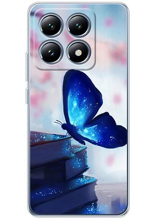 Чехол силиконовый с картинкой на xiaomi 14t pro (бабочка)