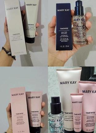Чарівний набір timewise mary kay з комплексом timewise 3d / очищення, зволоження, спф 30, нічне відновлення, навколо очей 3