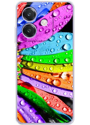 Чехол силиконовый с картинкой на oppo a40m (цветные листья)