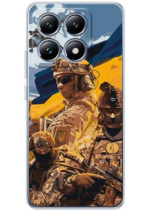 Чохол силіконовий з картинкою на xiaomi 14t pro (патріотичний, воїни зсу)