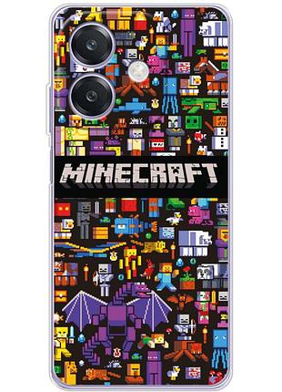 Чехол силиконовый с картинкой на oppo a3 (майнкрафт, minecraft)