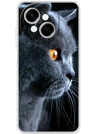 Чехол силиконовый с картинкой на tecno spark go 1 (британский кот)