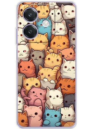 Чехол силиконовый с картинкой на oppo a3 (котики)
