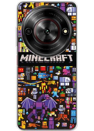 Чехол силиконовый с картинкой на zte nubia focus 5g (майнкрафт, minecraft)