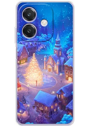 Чехол силиконовый с картинкой на oppo a40m (новогодний)
