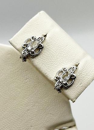 Сережки серебряные с кубическим цирконием 1,75 г