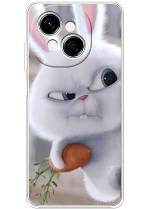 Чохол силіконовий з картинкою на tecno spark go 1 (кролик сніжок)