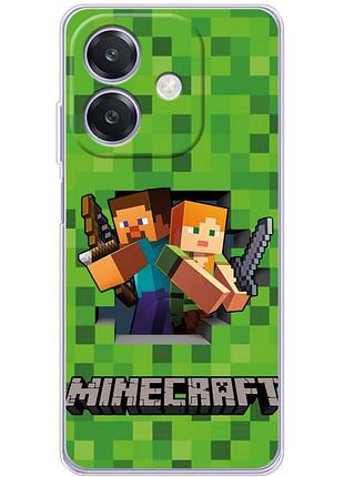 Чехол силиконовый с картинкой на oppo a40m (майнкрафт, minecraft)