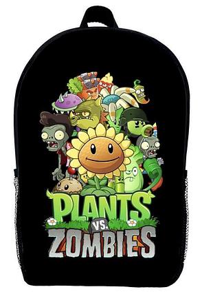 Рюкзак школьный растения против зомби (plants vs zombie 04 school gear bag) черный, 39 х 27 х 14 см