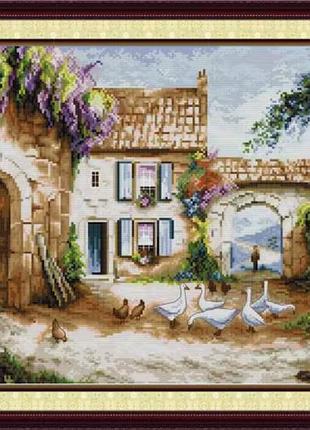Набор для вышивания по нанесённой на канву схеме “homestead”.aida 14ct printed , 48*36 см