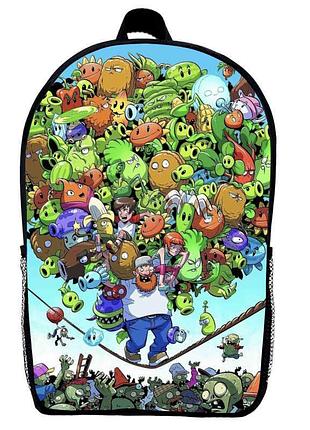 Рюкзак школьный растения против зомби (plants vs zombie 03 school gear bag) черный, 39 х 27 х 14 см
