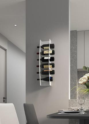 Полка-держатель для вина nc home wineline на 6 бутылок белая 110324