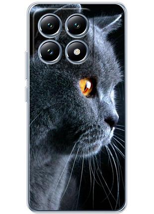 Чехол силиконовый с картинкой на xiaomi 14t pro (британский кот)