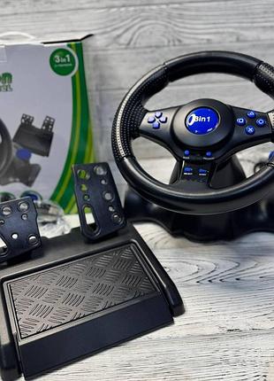 Руль игровой с педалями usb 3в 1 для ps3/ps2