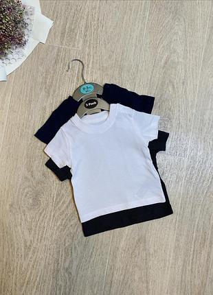 Набір дитячих футболок для хлопчика 62 см (0-3 місяців) primark однотонні