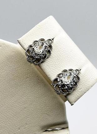 Сережки серебряные с кубическим цирконием 2,5 г