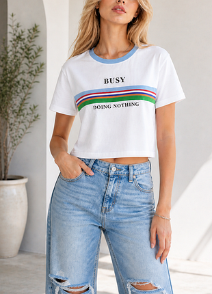 🎁1+1=3 отличная белая футболка bershka, размер 44 - 46