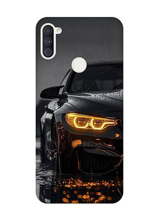 Матовий чорний чохол на samsung galaxy a11 авто (принт 400)