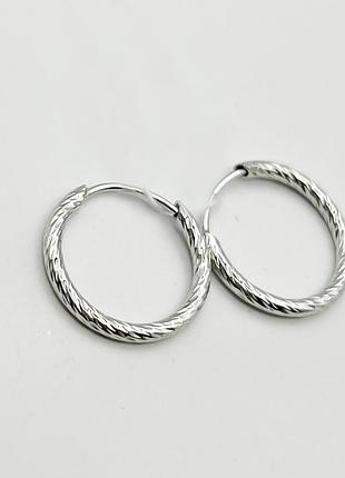 Сережки-кільця срібні d=19 mm 1,65 г